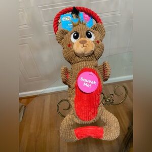 Outward Hound Brown and Red Dog Toy with squeaker